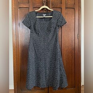 Ann Taylor Polka Dot Black and White Dress